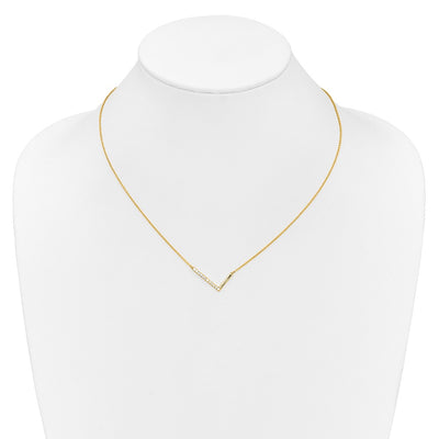 14K Sideways Diamond Initial L Necklace