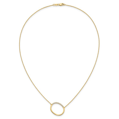 14K Sideways Diamond Initial O Necklace