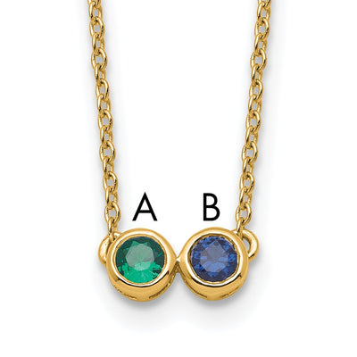 14K 2 Synthetic Birthstone Complete Family Necklace