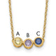 14K 3 Genuine Birthstone Complete Family Necklace