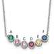 14K White Gold 6 Synthetic Birthstone Complete Family Necklace