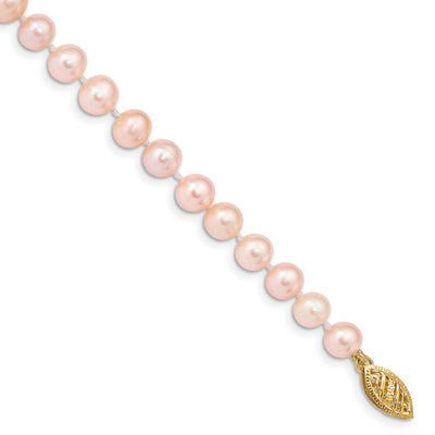 14K Pink Near-Round Freshwater Cultured Pearl Bracelet