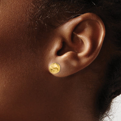 14K Diamond-cut Mirror Ball Post Earrings
