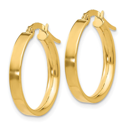 14K Small Hoop Earrings, 16 x 3mm