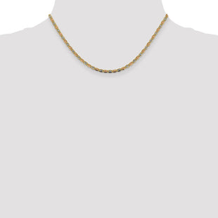 14K Tri-color Pav Valentino with Lobster Clasp Chain (Style PVL060-16)