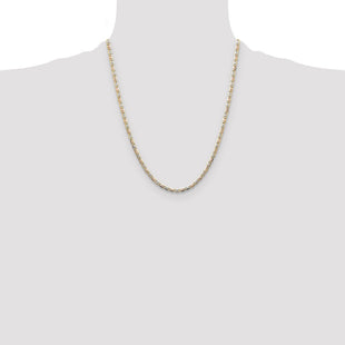 14k Tri-color Gold Pav Valentino Chain (Style PVL070-22)