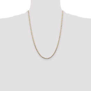 14k Tri-color Gold Pav Valentino Chain (Style PVL070-24)