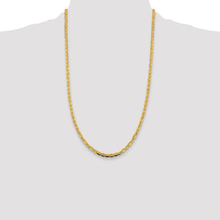 14K Tri-color Pav Valentino with Lobster Clasp Chain (Style PVL080-26)