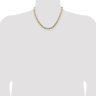14k Tri-color Gold Pav Valentino Chain (Style PVL120-18)