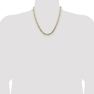 14k Tri-color Gold Pav Valentino Chain (Style PVL120-20)