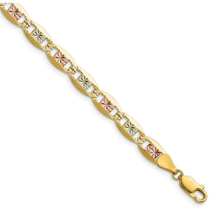 14k Tri-color Gold Pav Valentino Chain (Style PVL120-8)