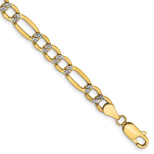 14k Yellow & Rhodium Chains Style PWC120 - Classique Jewelry Inc.