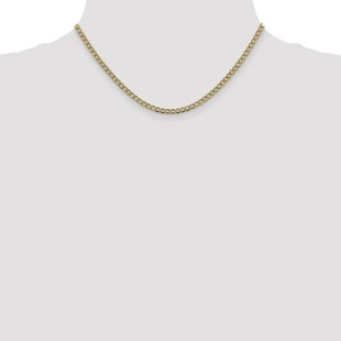 14K Semi-Solid with Rhodium Pav Curb with Lobster Clasp Chain (Style PWF080-16)