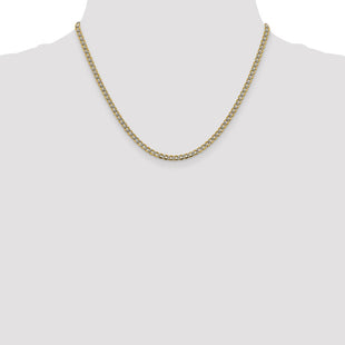 14K Semi-Solid with Rhodium Pav Curb with Lobster Clasp Chain (Style PWF080-18)