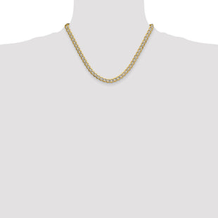 14k Semi-solid with Rhodium Pav Curb Chain (Style PWF160-18)