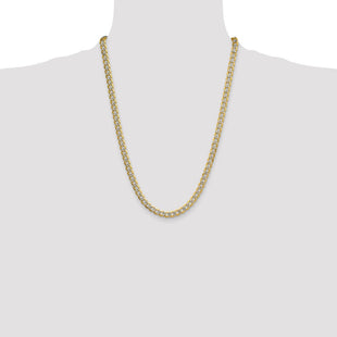 14k Semi-solid with Rhodium Pav Curb Chain (Style PWF160-24)