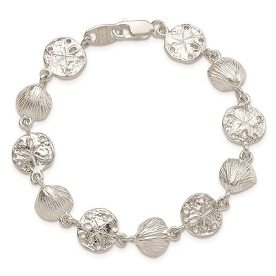 Sterling Silver Seashells and Sand Dollars Bracelet