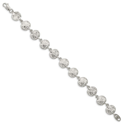 Sterling Silver Sand Dollars Bracelet, 7 x 12mm