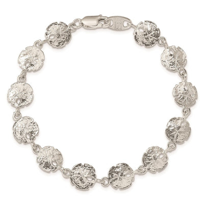Sterling Silver Sand Dollars Bracelet, 7 x 10mm