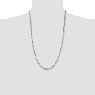 Sterling Silver Figaro Anchor Chain (Style QAF100-26)
