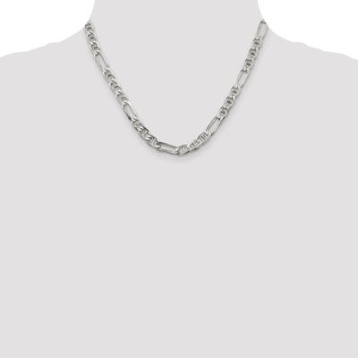 Sterling Silver Figaro Anchor Chain, 18 x 6.5mm