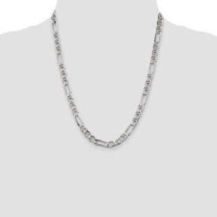 Sterling Silver Figaro Anchor Chain (Style QAF180-22)