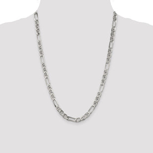 Sterling Silver Figaro Anchor Chain (Style QAF180-24)