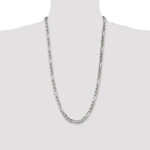 Sterling Silver Figaro Anchor Chain (Style QAF180-28)