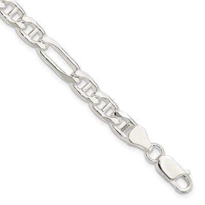 Sterling Silver Figaro Anchor Chain, 18 x 6.5mm