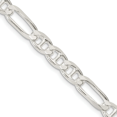 Sterling Silver Figaro Anchor Chain, 18 x 6.5mm