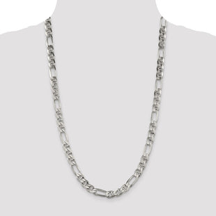 Sterling Silver Figaro Anchor Chain (Style QAF220-26)
