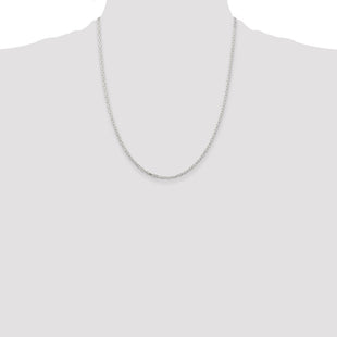 Sterling Silver Diamond-cut Long Link Cable Chain (Style QAR060-22)