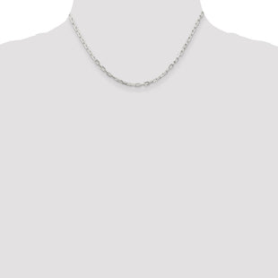 Sterling Silver Diamond-cut Long Link Cable Chain (Style QAR080-16)
