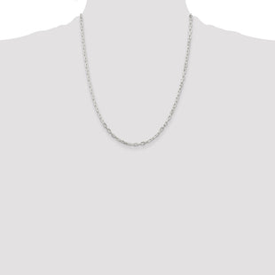 Sterling Silver Diamond-cut Long Link Cable Chain (Style QAR080-22)