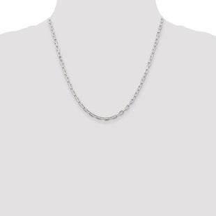 Sterling Silver Diamond-cut Long Link Cable Chain (Style QAR100-20)
