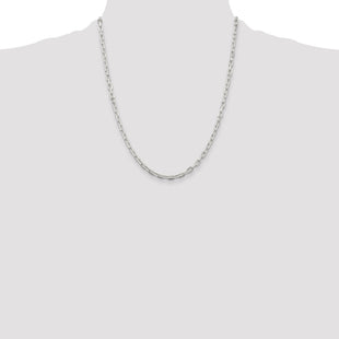 Sterling Silver Diamond-cut Long Link Cable Chain (Style QAR100-22)