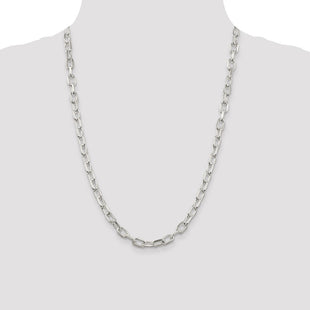 Sterling Silver Diamond-cut Long Link Cable Chain (Style QAR180-24)