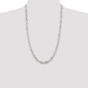 Sterling Silver Diamond-cut Long Link Cable Chain (Style QAR180-26)