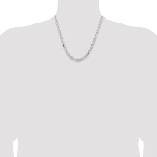 Sterling Silver Diamond-cut Long Link Cable Chain (Style QAR200-20)