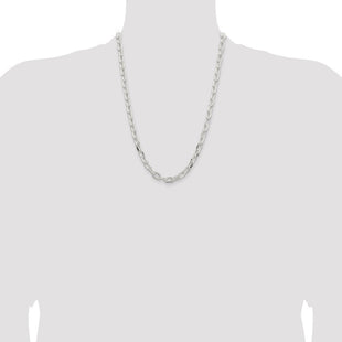 Sterling Silver Diamond-cut Long Link Cable Chain (Style QAR200-24)