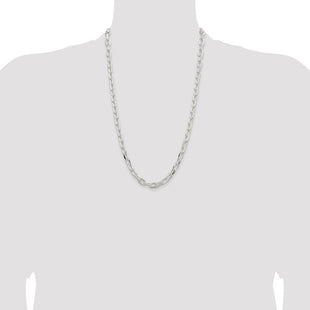 Sterling Silver Diamond-cut Long Link Cable Chain (Style QAR200-26)
