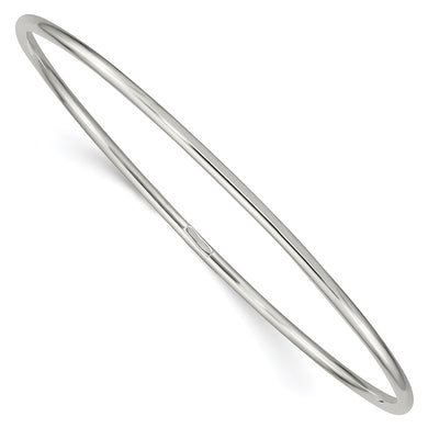 Sterling Silver Rhodium-plated Slip-on Bangle Bracelet