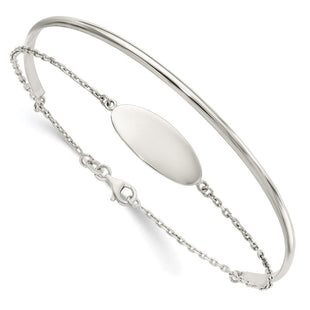Sterling Silver Polished ID Bangle (Style QB1434)
