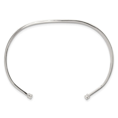 Sterling Silver with Black Rhodium Inlay Cuff Bangle