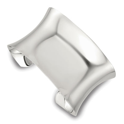 Sterling Silver Polished Concave Cuff Bangle