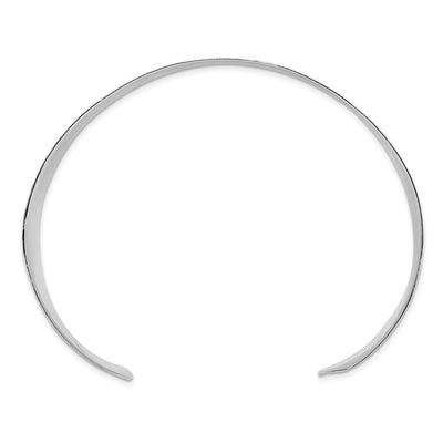 Sterling Silver Polished Flat Hammered Cuff Bangle