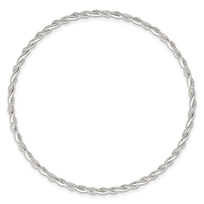 Sterling Silver Polished and Twisted Slip-on Bangle Bracelet