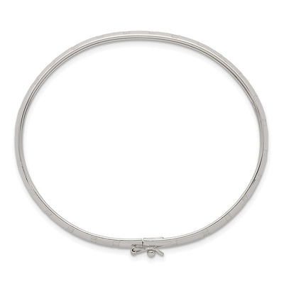 Sterling Silver Polished and Diamond-cut Flexible Bangle