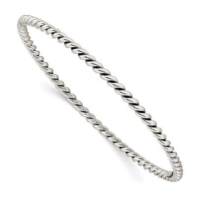 Sterling Silver Antiqued Twisted Slip-on Bangle