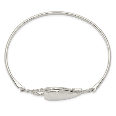 Sterling Silver Heart Locket Flexible Bangle Bracelet